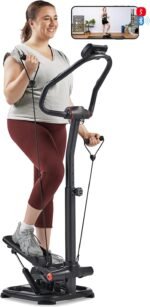 Sunny Health & Fitness 2-in-1 Premium Power Stepper with Resistance Bands, Low-Impact Cardio, Space-Saving, Height-Adjustable, with Enhanced Bluetooth Connectivity with Free SunnyFit App - Image 2