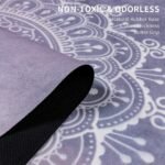 Travel Yoga Mat, Non Slip Exercise Suede Mat with Carry Bag, All-Purpose Fitness Mat with High Density Anti-Tear Surface for Women, Ideal for Pilates Workout (72'' x 26'' x 1.5mm Thick) - Image 4