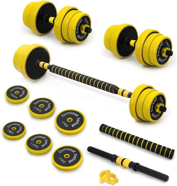 VIVITORY Dumbbell Sets Adjustable Weights, 44 to 66 Lbs, Free Weights Dumbbells Set with Connector, Neoprene Coating Adjustable Dumbbell Set, Dumbbells Weights Set for Home Gym, Cast Iron, Matte Finish - Image 2
