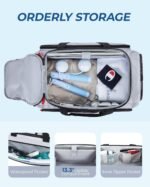 BAGSMART Gym Bag for Women & Men, 35L Sports Travel Duffel Bag with Shoe Compartment,Anti-Theft Carry On Weekender Bag for Airplane, Water Resistant Workout Overnight Backpack for Travel Gym,Grey - Image 5