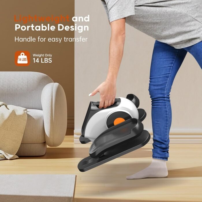 Under Desk Elliptical for Seniors, 2-in-1 Electric Leg Exerciser with Remote, 10 Resistance Levels & 10 Speeds, 3 Auto Modes, Quiet & Fully Assembled, Non-Slip Pedals - Image 9