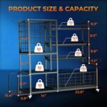 XXL Dumbbell Rack Weight Stand - Adjustable Heavy Duty Weight Rack for Dumbbells, Home Gym Storage Rack for Kettlebell, Balls,Yoga Mat Holder, Workout Equipment Storage Organizer with Wheels - Image 7