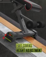 Adjustable Weight Bench for Bench Press, 880LBS Stable Workout Bench with Bench Press Rod/Extended Head, Foldable Weight Benches for Home Gym, Incline/Decline 90 Degree Bench Exercise Bench (Black) - Image 8