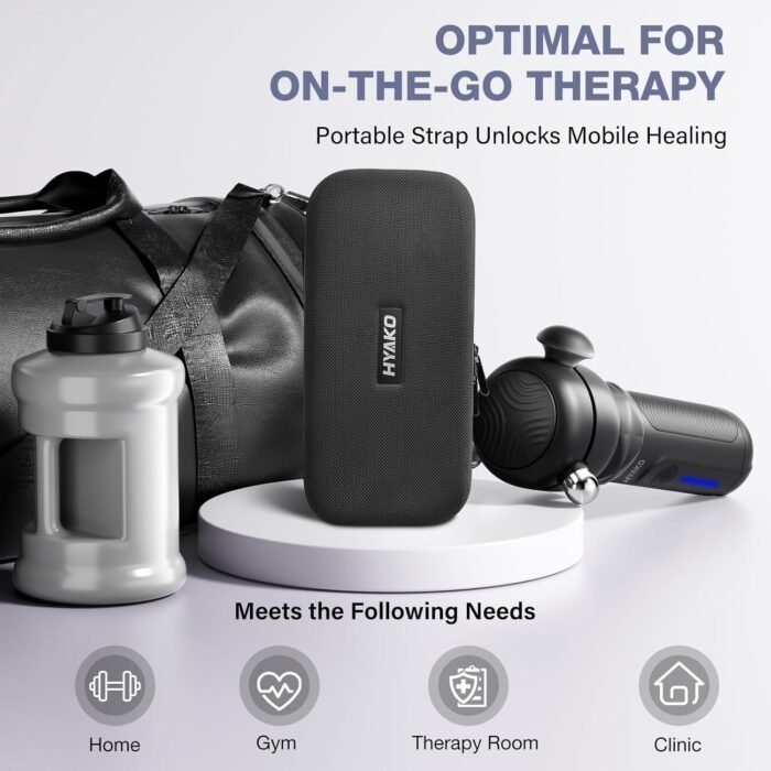 HYAKO SE Muscle Therapy Massage Gun - Deep Tissue Vibration Massager, Non-Invasive Design for Full-Body Care, Pain Relief for Back, Neck, Leg, Shoulder – Gifts for Men and Women (Black) - Image 9
