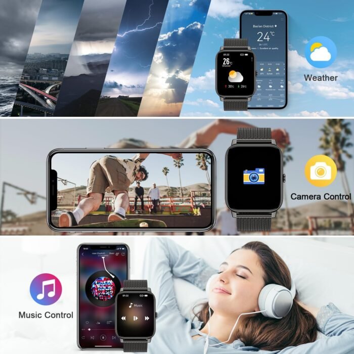 Smart Watch for Women Men Fitness: (Make/Answer Call) Bluetooth Smartwatch for Android Phones iPhone Waterproof Outdoor Sport Digital Running Watches Health Tracker Heart Rate Monitor Step Counter - Image 7
