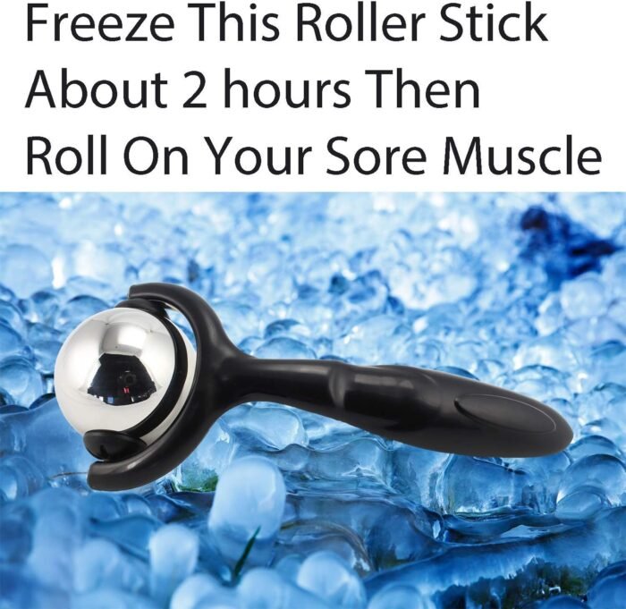 Roller Massage Ball - Ergonomic Handle Cold Warm Compression Temperature Keeper Stainless Steel Muscle Pain Relief Body Neck Shoulder Back Leg Calf Therapy Ice Heat Hot-Roller Stick - Image 4