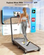 Foldable Treadmill with 8% Incline, Upgrade 3.5HP Low Noise Walking Pad Treadmill with Handle Bar, Trisomy 4 in 1 Portable Under Desk Treadmills for Home/Office, 330 Lbs Capacity, APP & Remote Control - Image 8