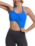 MathCat Seamless Workout Tank Tops with Built in Bra,Racerback Athletic Tank Tops Ribbed Soft Yoga Shirts - Image 2
