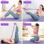 6-Tube Pedal Ankle Puller Resistance Bands with Free Figure 8 Exercise Bands Included,Pedal Puller Resistance Band with Handle for Home Gym,Yoga & Pilates,Ideal to Tone Arms,Abs,Waist Unisex - Image 5