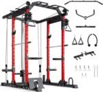YOLEO Smooth Dual Pulley System Power Cage, 1600LBS Adjustable Cable Crossover Power Rack, Multi-Functional Squat Rack for Home Gym with More Training Attachment - Image 2