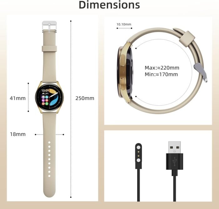 Bebinca Smartwatch for Women, 1.27" IP68 Waterproof Fitness Tracker with Call Function, Heart Rate Monitor, SpO2, Sleep Tracking & Pedometer, Zinc Alloy Case, Compatible with iPhone & Android - Image 9