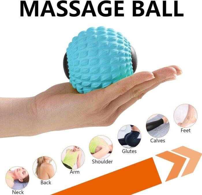 Massage Roller Ball, Deep Tissue Massager for Myofascial Release, Mobility Ball for Exercise and Workout Recovery, Alleviating Neck, Back, Legs, Foot or Muscle Tension - Blue, 8cm / 3.15in - Image 4