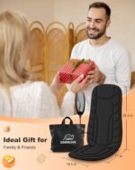 Snailax Back Massager with Heat, Massage Seat Cushion with 10 Motors, Massage Chair Pad for Home Office Use, 5 Modes & 3 Intensity Levels, 2 Heat Settings with 30-60-90 Mins Timer, Gifts for Him Her - Image 8