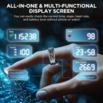 Smart Ring Health Tracker with Display Screen, Sleep Tracker with Heart Rate, Fitness Ring Step Tracker for Activity Monitoring/Steps/Calories,Wireless Charging, for iOS Android (Silver,12#) - Image 3
