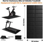 Exercise Bike Treadmill Mat 63x30,Compatible with Peloton, 1/4" Thick Indoor Bike Trainer Mat for Hardwood Floors, for Spin Stationary Bike, Equipment Stability Mat for Workout, Noise Shock Absorption - Image 7