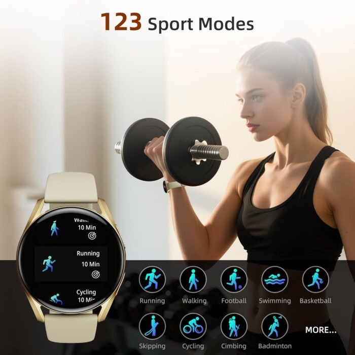 Bebinca Smartwatch for Women, 1.27" IP68 Waterproof Fitness Tracker with Call Function, Heart Rate Monitor, SpO2, Sleep Tracking & Pedometer, Zinc Alloy Case, Compatible with iPhone & Android - Image 6