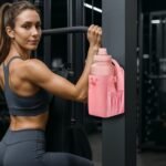 Magnetic Gym Sling Bag with Bottle holder for Men or Women |24 32 40 oz or diameter 3.9" Bottle holder| 6 pound magnetic force | Waterproof zipper | Airtag holder | Key chain (pink) - Image 9