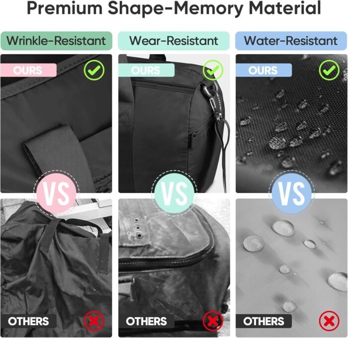 BALEINE Gym Bag for Women and Men, Small Duffel Bag for Sports, Gyms and Weekend Getaway, Waterproof Dufflebag with Shoe and Wet Clothes Compartments, Lightweight Carryon Gymbag (Black) - Image 8