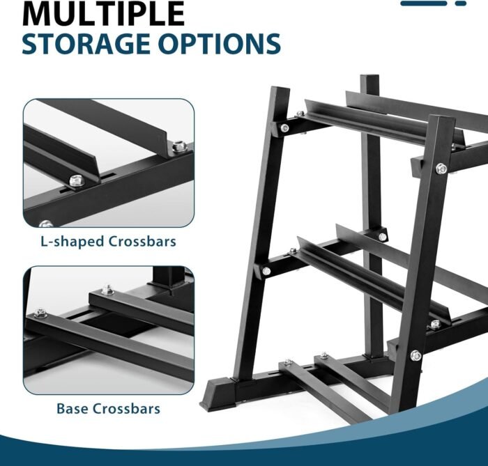 Dumbbell Rack, Bongkim Dumbbell Set with Rack Stand, Dumbbells Weights Rack for Home Gym, Weight Rack for Dumbbells, Kettlebells, and Weight Plates 1100LBS - Image 6