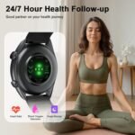 Smart Watches for Men Women(Answer/Make Calls), 1.43" AMOLED HD with 100+ Sport Modes, Heart Rate/Sleep Monitor/Steps/Calories/IP68 Waterproof Fitness Tracker, smartwatch for Android iOS,Black - Image 5
