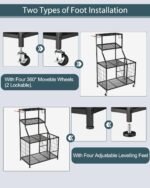 Weight Rack Home Gym Storage, Yoga Mat Storage Rack Workout Equipment Storage Rack for Dumbbells Kettlebell Resistance Band, Exercise Equipment Gym Rack Organizer with Wheel and Levelling Feet - Image 5