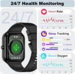 Smart Watch for Men Women, 1.96" Smartwatch (Answer/Make Call), IP68 Waterproof Fitness Tracker, 100+ Sport Modes, Heart Rate and Sleep Monitor, Pedometer, Smartwatches for Android iOS - Image 3