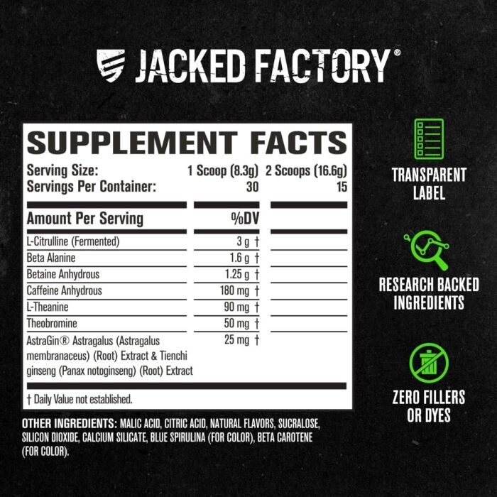 Jacked Factory NITROSURGE Pre Workout Supplement - Endless Energy, Instant Strength Gains, Clear Focus, Intense Pumps - NO Booster & Powerful Preworkout Energy Powder - 30 Servings, Green Apple - Image 7
