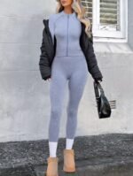 OLCHEE Womens Workout Sets 2 Piece Seamless Yoga Outfits Long Sleeve Zipper Jacket High Waist Leggings Butt Lifting Gym Set - Image 6