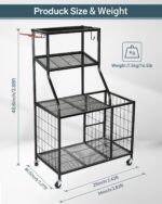 Weight Rack Home Gym Storage, Yoga Mat Storage Rack Workout Equipment Storage Rack for Dumbbells Kettlebell Resistance Band, Exercise Equipment Gym Rack Organizer with Wheel and Levelling Feet - Image 7