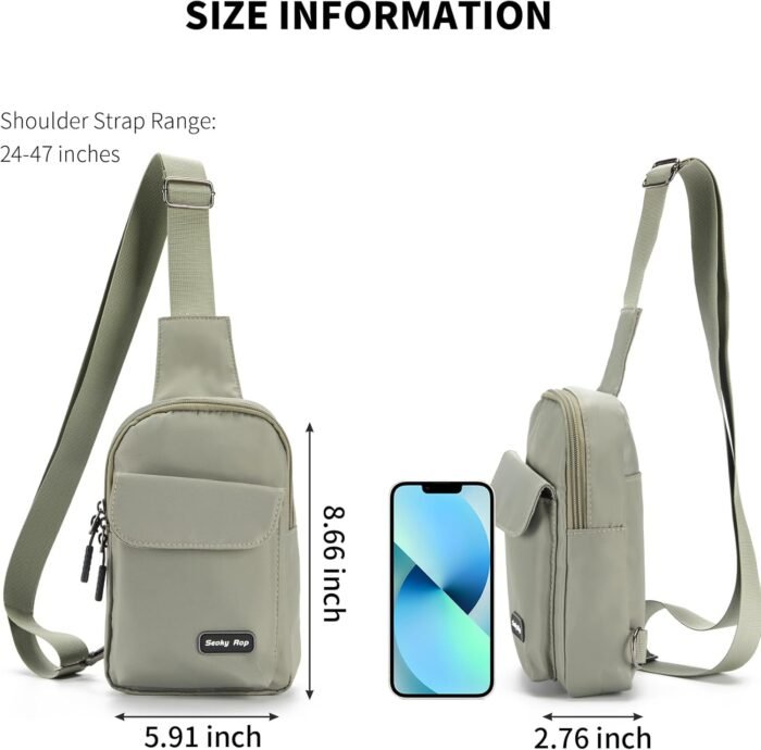 Seoky Rop Small Crossbody Bags for Women Men Nylon Water Resistant Sling Bag for Running Workout Travel - Image 3