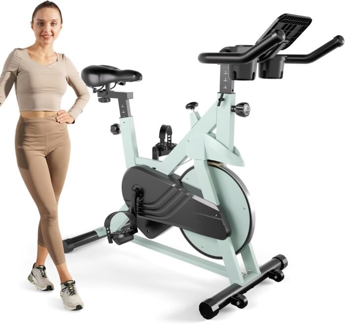 Exercise Bike, 32-Level Magnetic Resistance Stationary Bikes for Home, Low Noise Indoor Cycling Bike with 300lbs Weight Capacity, Workout Bike with Pad Mount, LCD Monitor and Cup Holder for Home Gym - Image 2