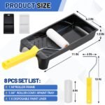32 Pieces 4 Inch Paint Roller Kit Including 4 Inch Small Foam Roller Covers Frame Tray and Liner for Home DIY Crafts Holiday Party - Image 3