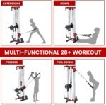 Wall Mounted Cable Station, Multi-Functional Upper Body Weight Machine, LAT Pulldown with 17 Positions Dual Pulley System, Space Efficient Home Gym Equipment - Image 7