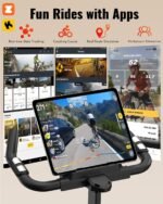 Exercise Bike, Low Noise Stationary Bikes for Home, Adjustable Brake Pad Indoor Cycling Bike, 300lbs Capacity Compact Workout Bike with Tablet Mount & Comfortable Padded Seat - Image 4