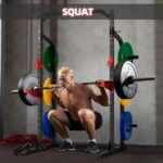 Power Rack Half Rack for Home Gym,1000LBS Weight Capacity Bench Press Rack with Plate Storage, Landmine and Pull Up Bar, Best for Weightlifting and Squat - Image 5