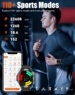 Military Smart Watches for Men with Bluetooth Call, 1.43" AMOLED Waterproof Smartwatch with Flashlight, 111 Sport Modes, 530mAh Heart Rate/SpO2/Sleep Monitor Fitness Tracker for Android iOS - Image 7