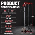 Wall Mounted Cable Station, Multi-Functional Upper Body Weight Machine - Image 3