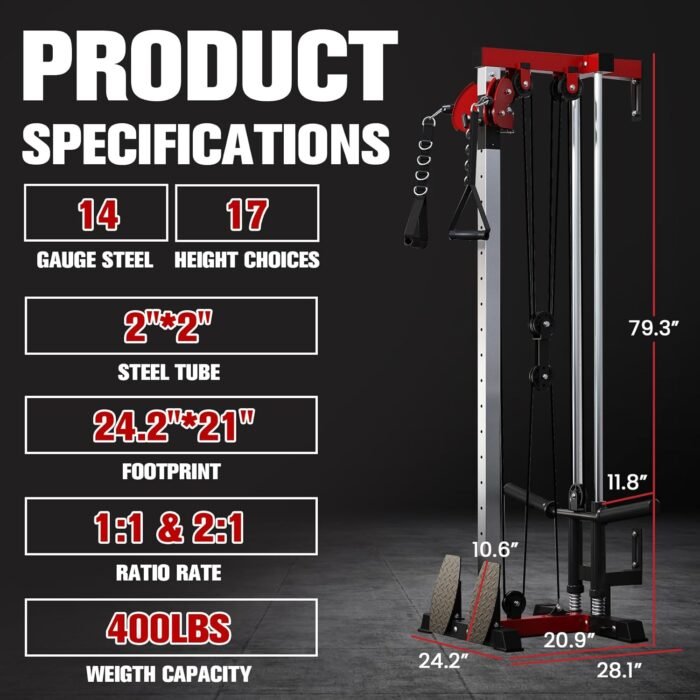 Wall Mounted Cable Station, Multi-Functional Upper Body Weight Machine - Image 3