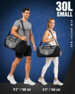 Gonex Gym Duffel Bag with Shoe Compartment Wet Pocket, Large Capacity Sports Duffle Bag for Men Women, Workout & Travel Bag with Multiple Pockets, Black/Gray, Small (30L) - Image 7