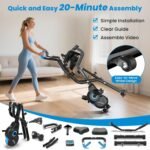 pooboo Foldable Exercise Bike, Multifunctional Indoor Stationary Bikes for Home with 8-Level Magnetic Resistance, Quiet Workout Bike with Arm Resistance Bands, LCD Monitor, 300LBS Capacity - Image 6