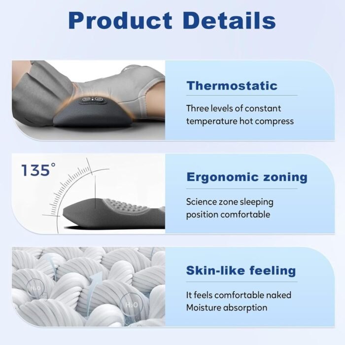 3 in 1 Electric Lumbar Support Pillow with Adjustable Height for Bed and Chair, Triple Fusion Back Massager, Back Massager with Heat,Back Support Pillow for Lower Back Pain Relief, Unisex - Image 7