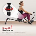 Sunny Health & Fitness Compact Adjustable Rowing Machine with 12 Levels of Resistance for Complete Body Workouts and Optional Free SunnyFit App Enhanced Connectivity - Image 7