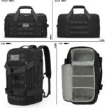 ZOMFELT Tactical Gym Bag for Men, 3-in-1 Travel Duffle Bag with Removable Dividers & Innovative Shoe Compartment, Waterproof MOLLE Travel Backpack, Airplane Carry-On Approved Workout, Outdoor, Black - Image 8