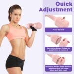 Adjustable Dumbbell Set of 2, 11Lb/Pair Weights Dumbbells for Women, Each 2.2lb, 3.3lb, 4.4lb, 5.5lb Hand Weights Set for Home Gym Fitness Training - Image 4