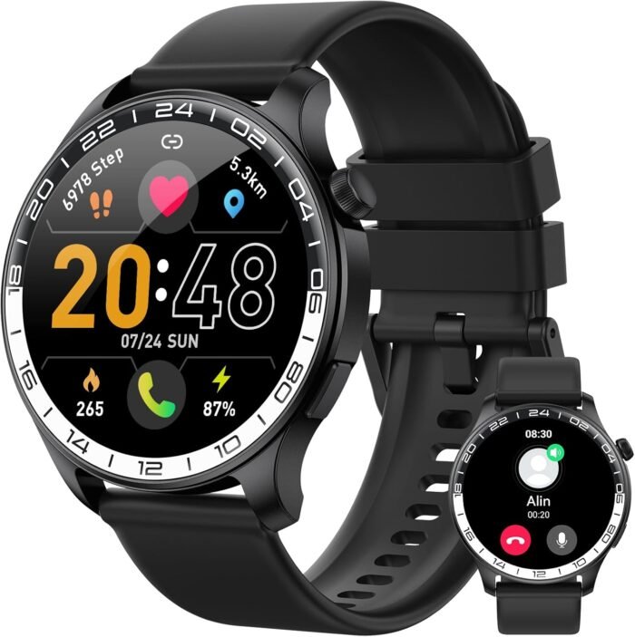 Smart Watch, 40mm AMOLED Touchscreen Smartwatch for Men Women (Answer/Make Call), Fitness Tracker with 110+ Sport Modes, IP68 Waterproof/Spo2/Pedometer/Sleep Monitor, Activity Tracker for Android iOS - Image 2