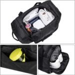 Gym Duffle Bag Backpack Waterproof Sports Duffel Bags Travel Weekender Bag for Men Women Overnight Bag with Shoes Compartment Black - Image 3