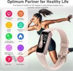 Fitness Tracker with 24/7 Heart Rate, Blood Oxygen Blood Pressure Sleep Monitor, Activity Trackers 5 ATM Waterproof,Step Calorie Counter Pedometer Health Smart Watch for Women Men Pink - Image 3