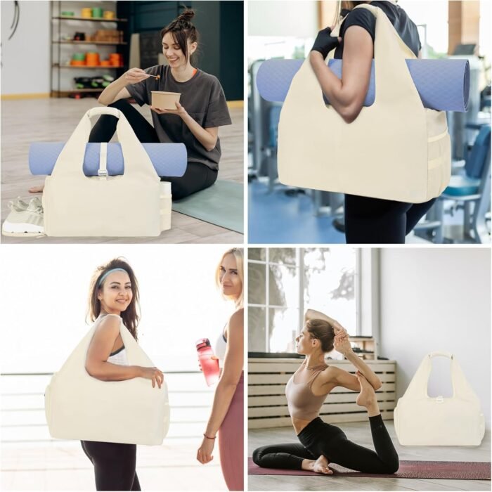 sportsnew Yoga Gym Bags for Women with Shoes Compartment & Wet Dry Storage Pockets & Adjustable Yoga Mat Holder, Patent Pending - Image 7