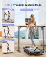 Foldable Treadmill with 8% Incline, Upgrade 3.5HP Low Noise Walking Pad Treadmill with Handle Bar, Trisomy 4 in 1 Portable Under Desk Treadmills for Home/Office, 330 Lbs Capacity, APP & Remote Control - Image 7