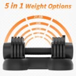 Ativafit 27.5/66/88LBS Pair Adjustable Dumbbell Set with Anti-slip Handle 12 In 1 Quick Dial Adjustment Weights With Safety Locking Button Space Saving Strength Training for Full Body Home Gym Workout - Image 3
